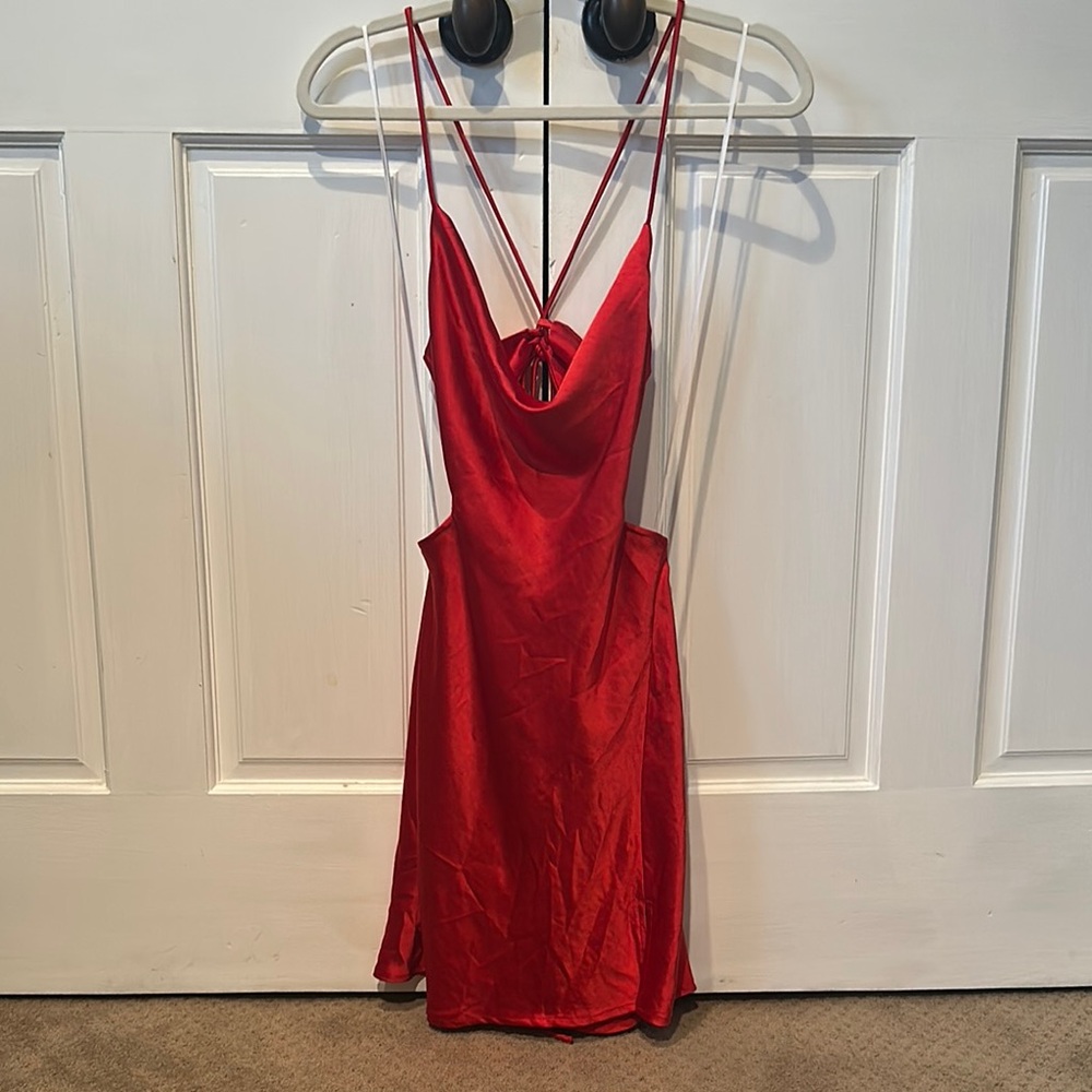 Princess Polly Vibrant Red Satin Dress